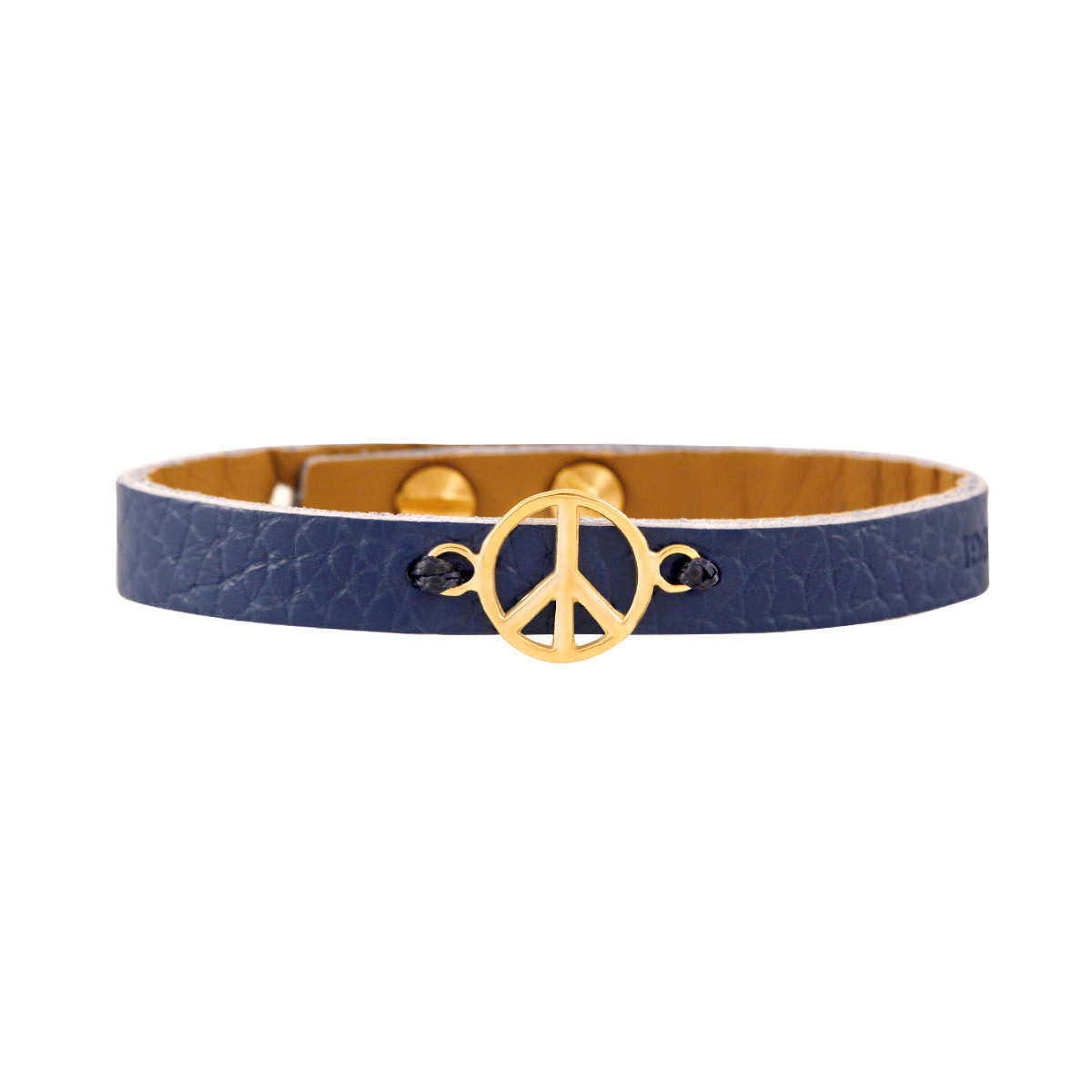 دستبند طلا چرمی نماد صلح