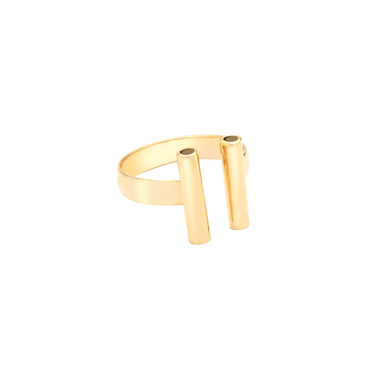 انگشتر طلا دو استوانه