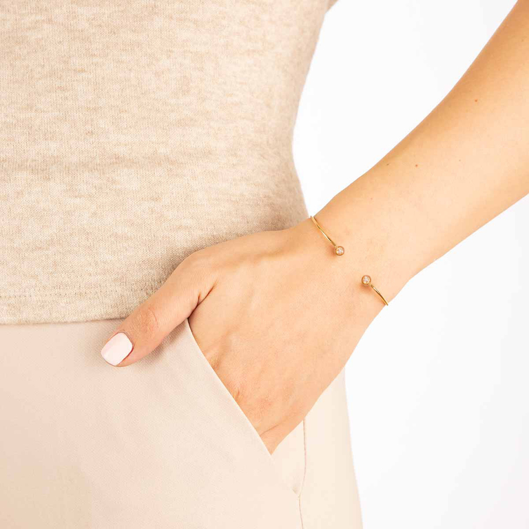 النگو طلا دو نگین لونا