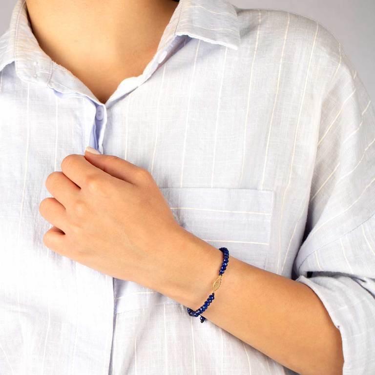 دستبند طلا سنگی چشم - تصویر 2