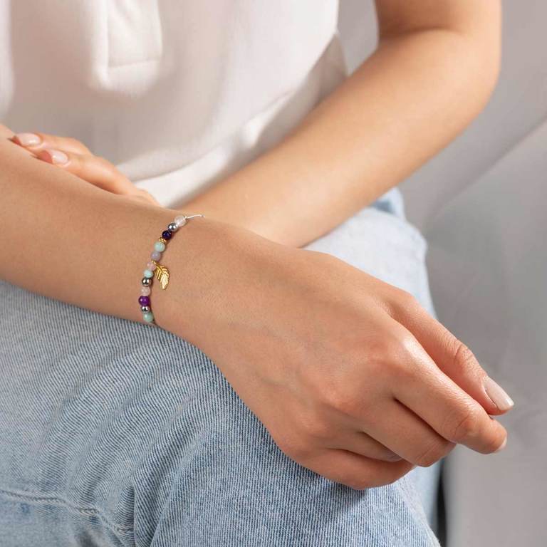 دستبند طلا بافت برگ