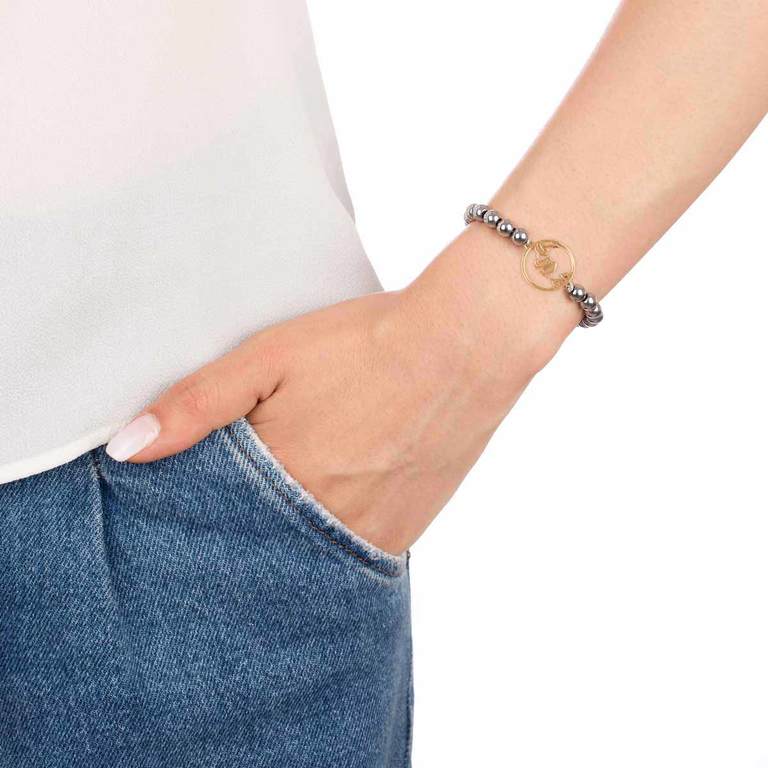 دستبند طلا سنگی دو پرنده