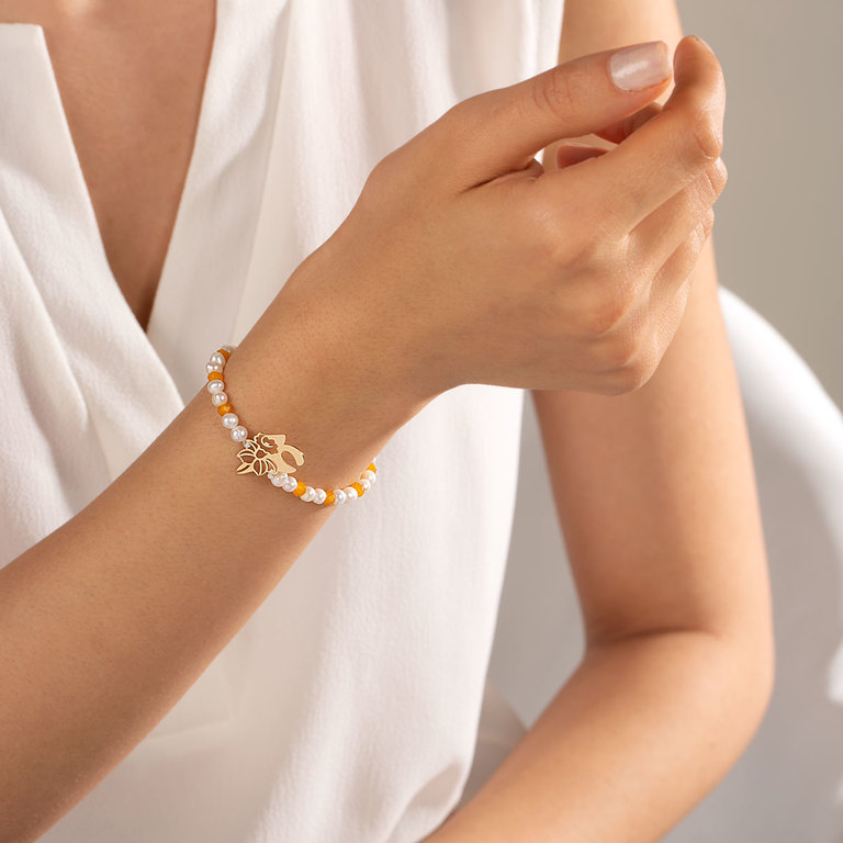 دستبند طلا سنگی عدد چهار