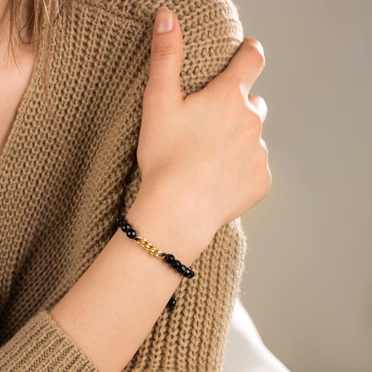 دستبند طلا سنگی پنج حلقه کارتیه