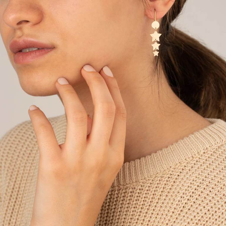 گوشواره طلا سه ستاره