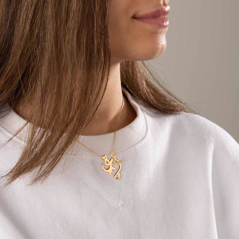 گردنبند طلا عشق نگین دار