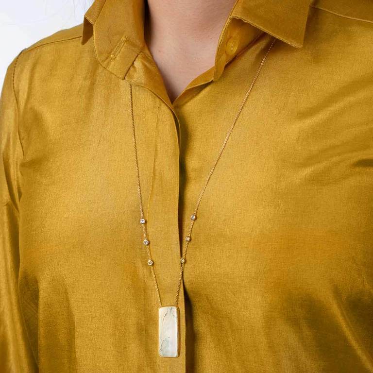 گردنبند طلا پاندلا مستطیل