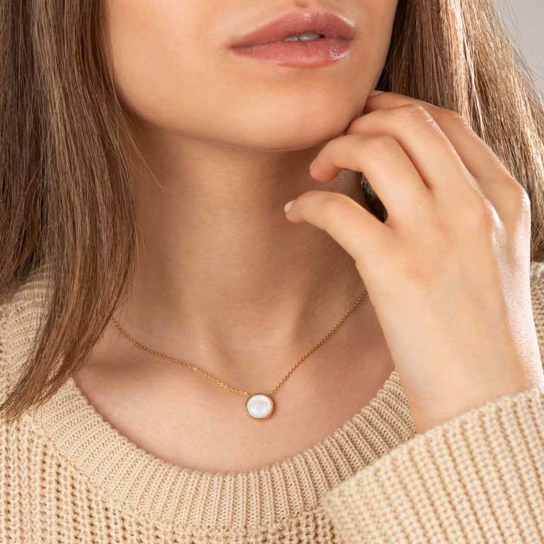 گردنبند طلا دایره صدف