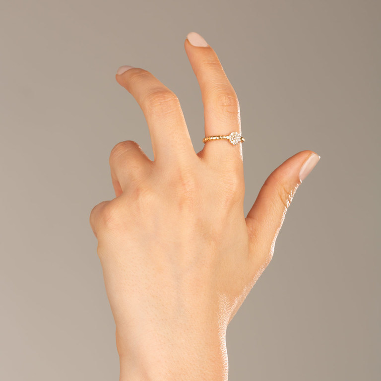 انگشتر طلا دایره نگین دار