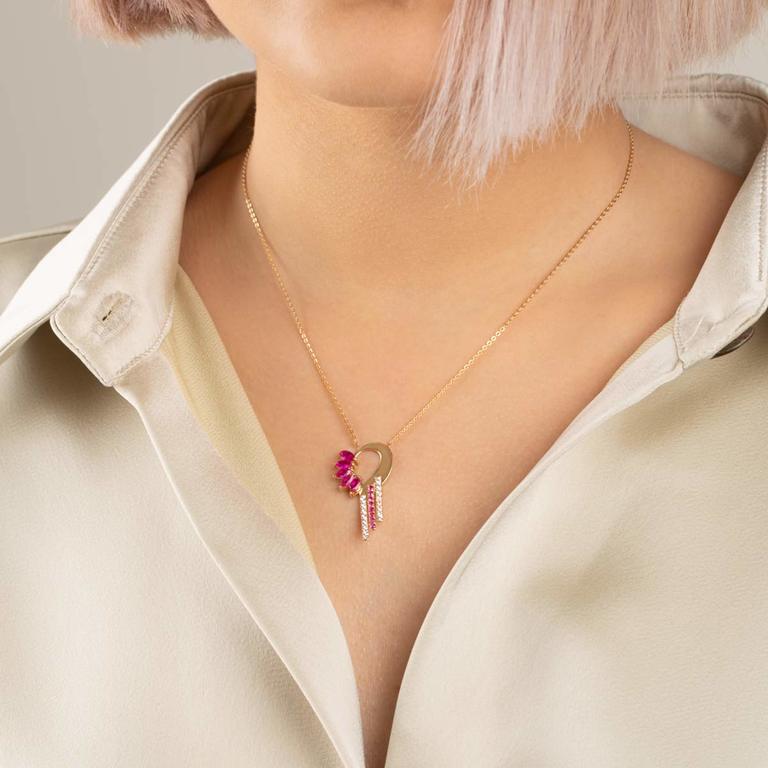 گردنبند طلا مارکیز قزمز