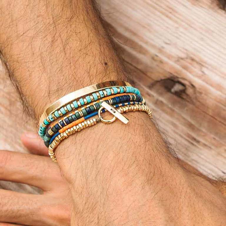 دستبند طلا مهره و قفل پرسته